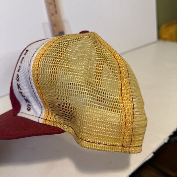 Vintage 80s Washington Redskins NFL Trucker Hat Adult Made In USA Lucky Stripe - Picture 7 of 16